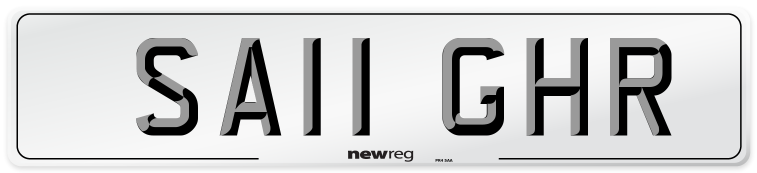 SA11 GHR Number Plate from New Reg
